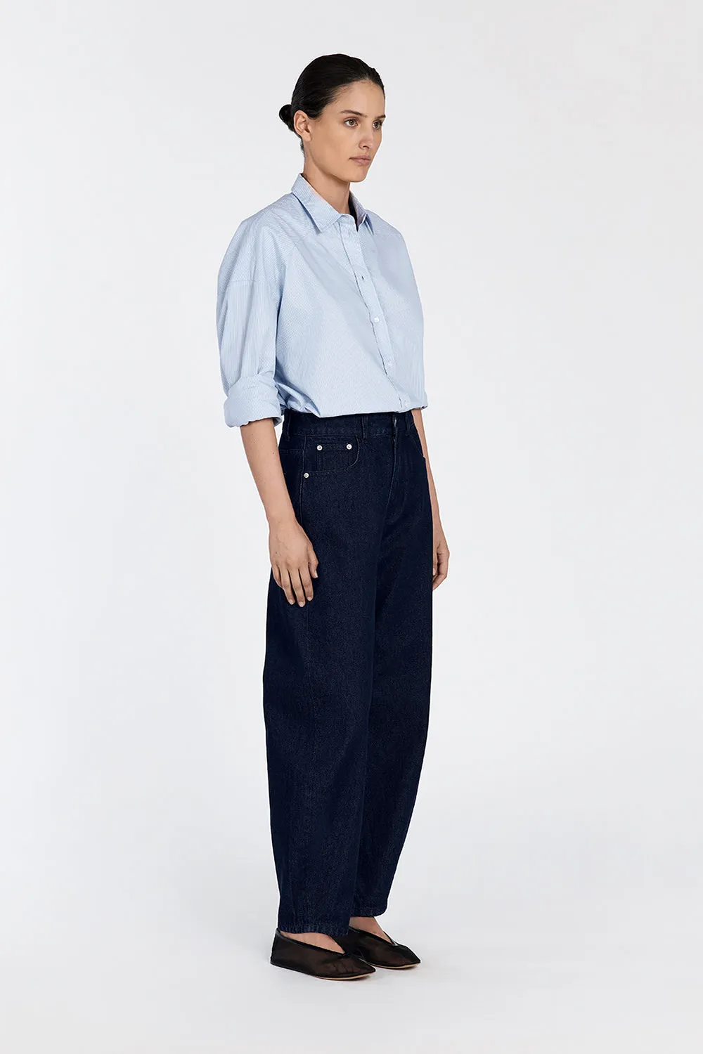 ARCHER BLUE COTTON STRIPE SHIRT sold by Dissh product image thumbnail 5