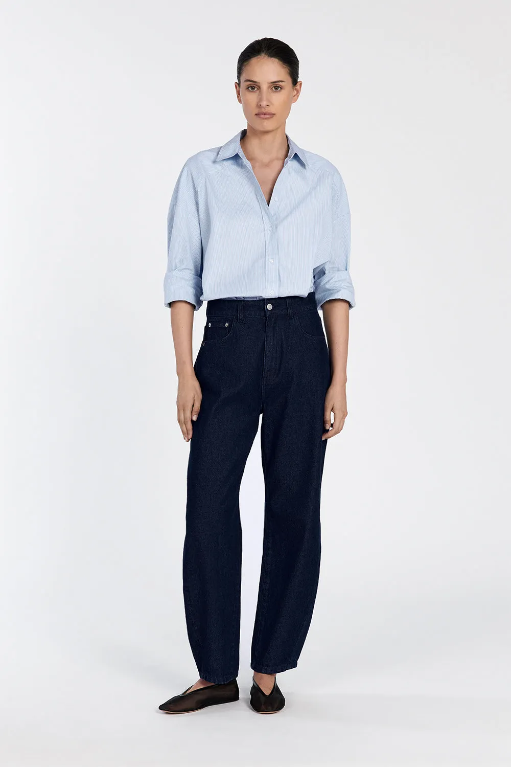 ARCHER BLUE COTTON STRIPE SHIRT sold by Dissh product image thumbnail 3