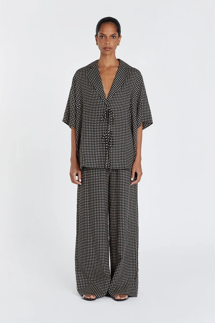 HUDSON TIE FRONT LINEN SHIRT sold by Dissh