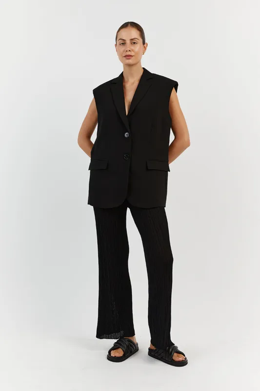 HARPER BLACK STRAIGHT LEG PANT made by Dissh