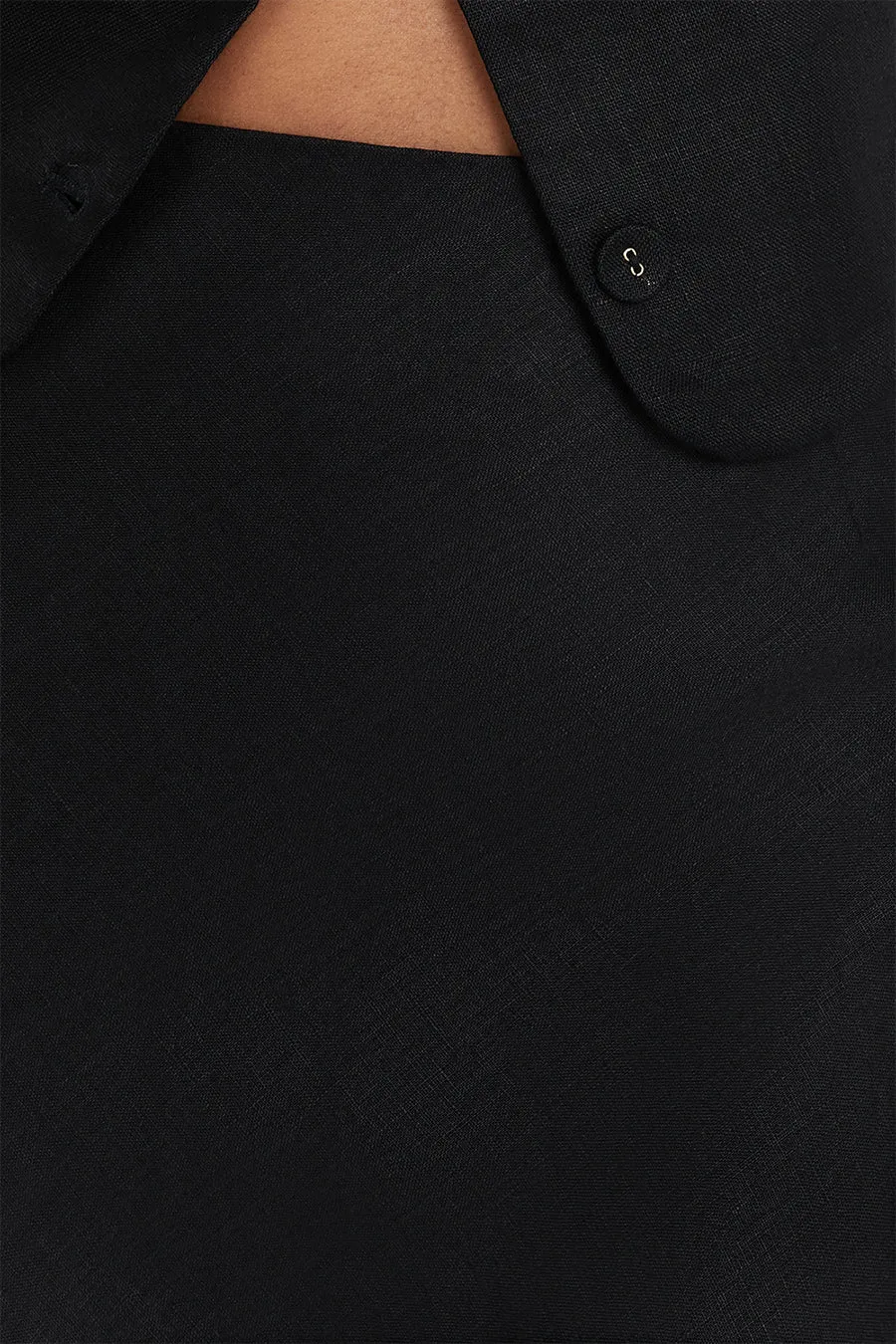 SYRAH BLACK LINEN MIDI SKIRT sold by Dissh product image thumbnail 5