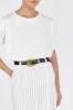 MARCEL WHITE PINSTRIPE MIDI SKIRT sold by Dissh