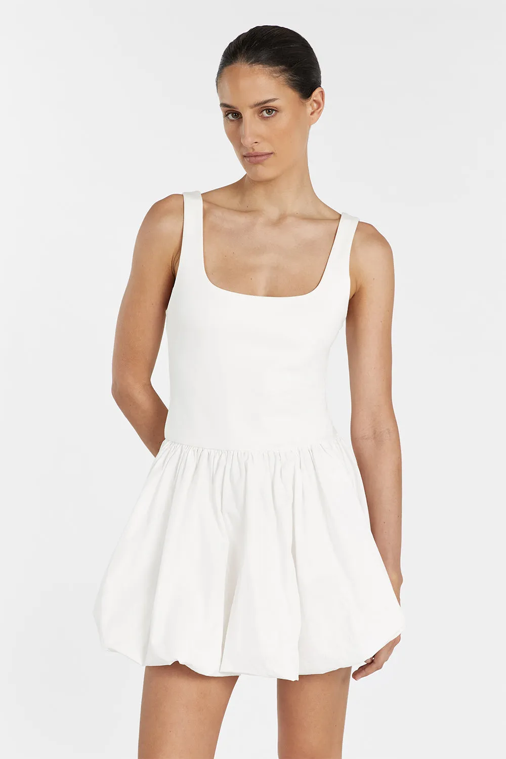 LULA WHITE BUBBLE MINI DRESS sold by Dissh product image thumbnail 2