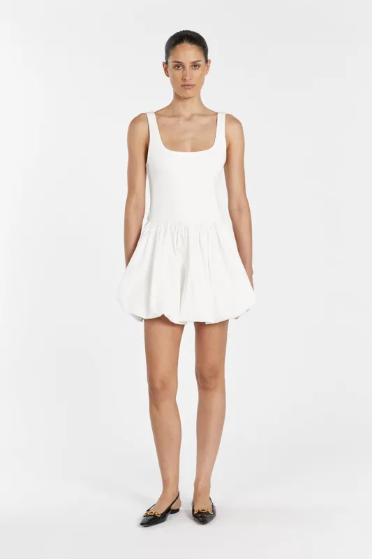 LULA WHITE BUBBLE MINI DRESS sold by Dissh