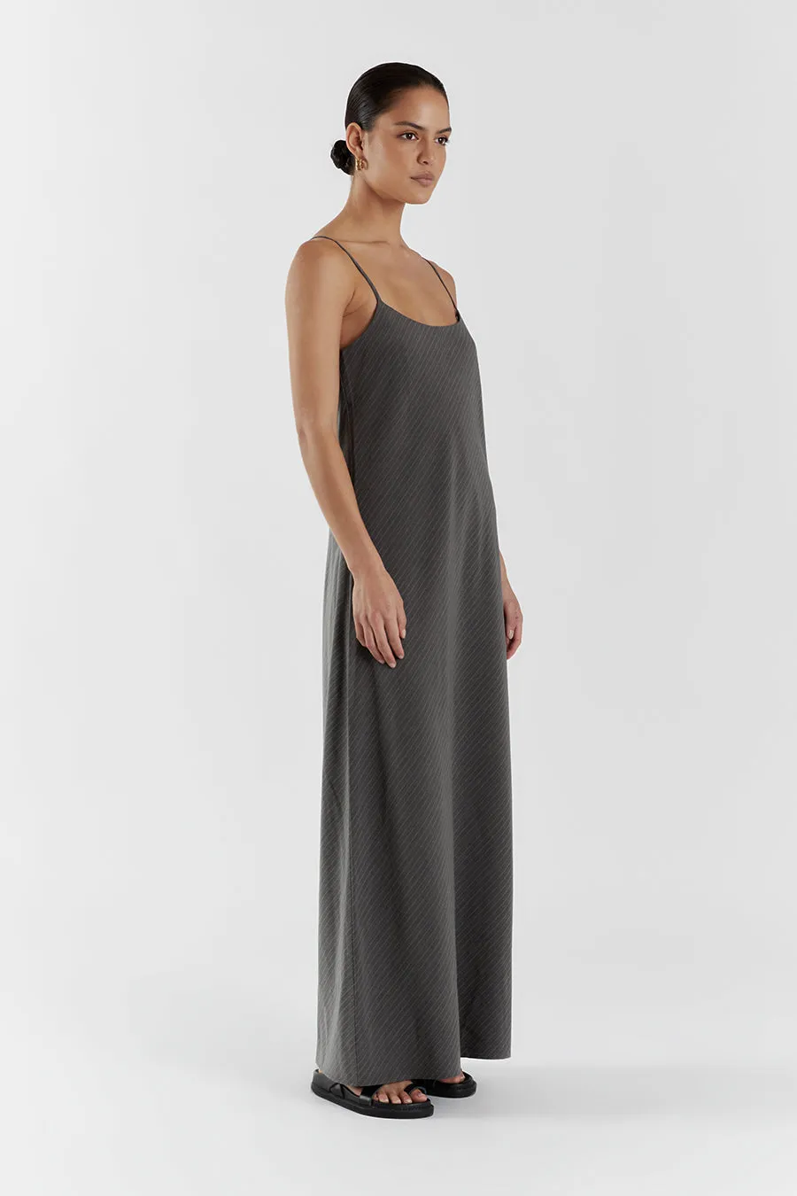DIEGO GREY PINSTRIPE MAXI DRESS sold by Dissh product image thumbnail 3