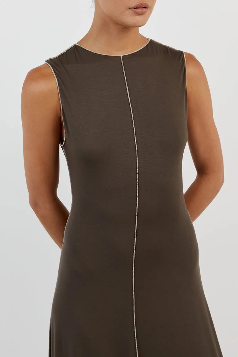 SOHO OLIVE SLEEVELESS MIDI DRESS sold by Dissh product image thumbnail 5