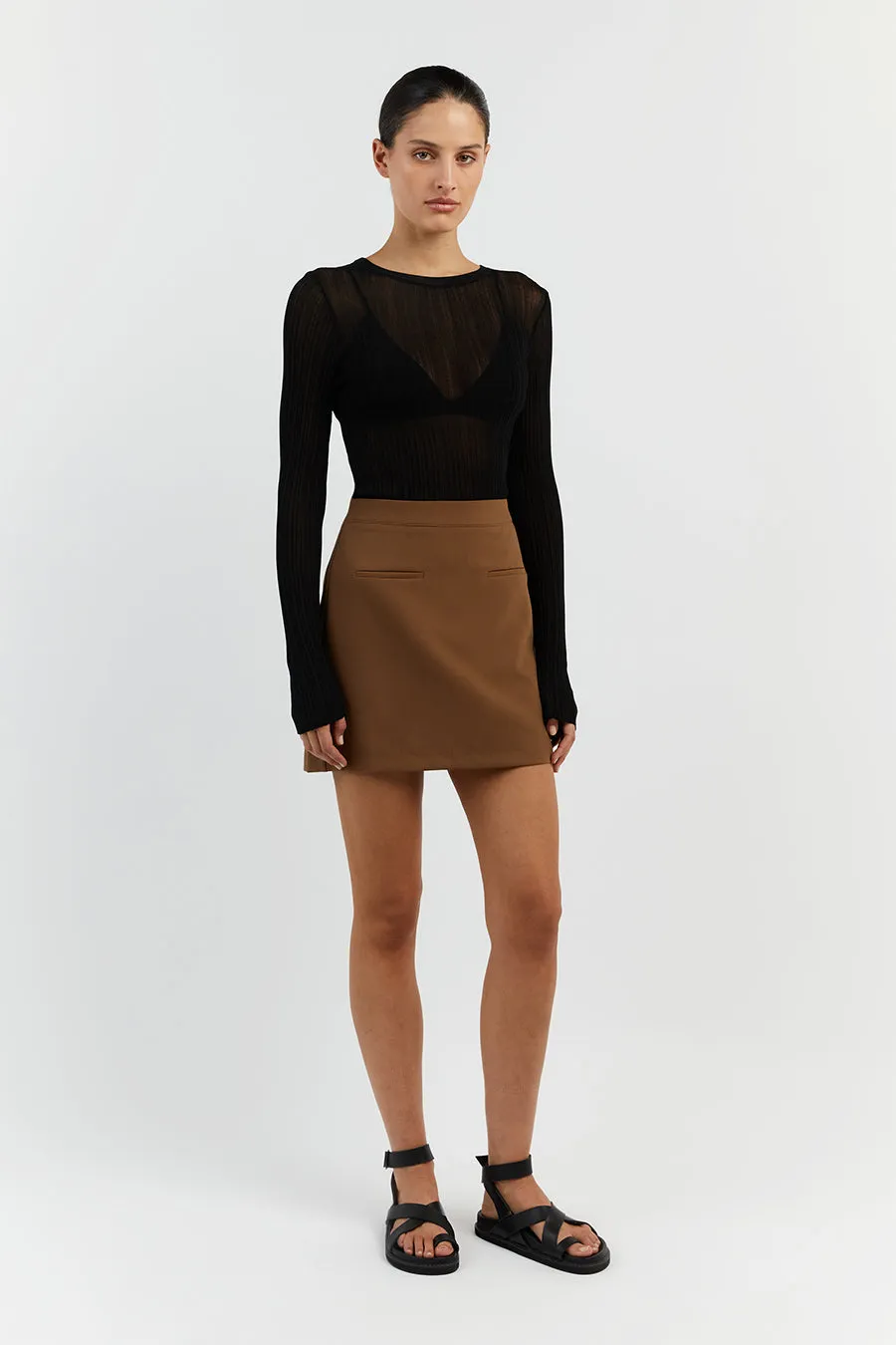 ROWAN CARAMEL MINI SKIRT sold by Dissh product image thumbnail 3