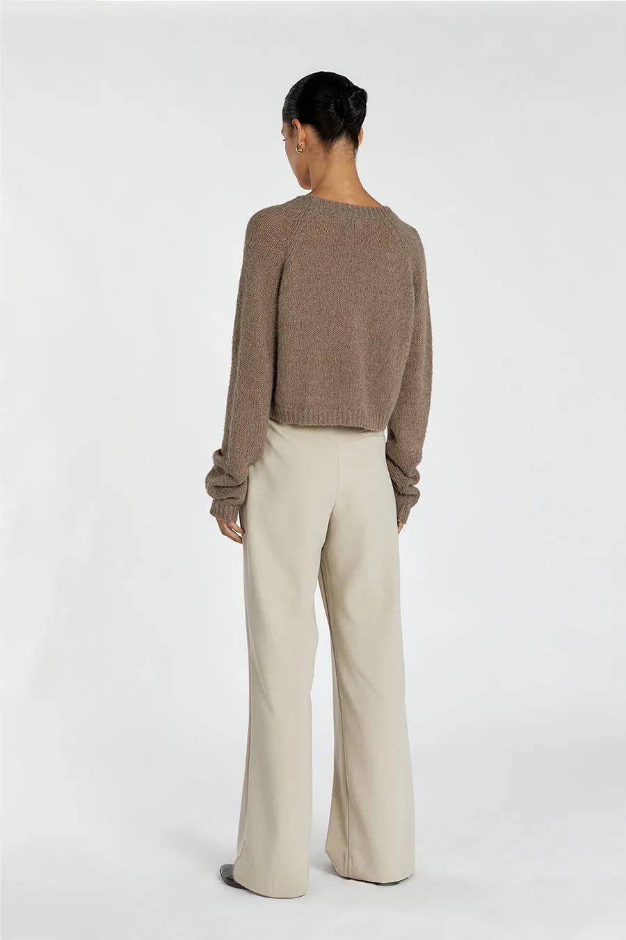 LAUREN LATTE FLUFFY CROP CARDIGAN sold by Dissh product image thumbnail 4