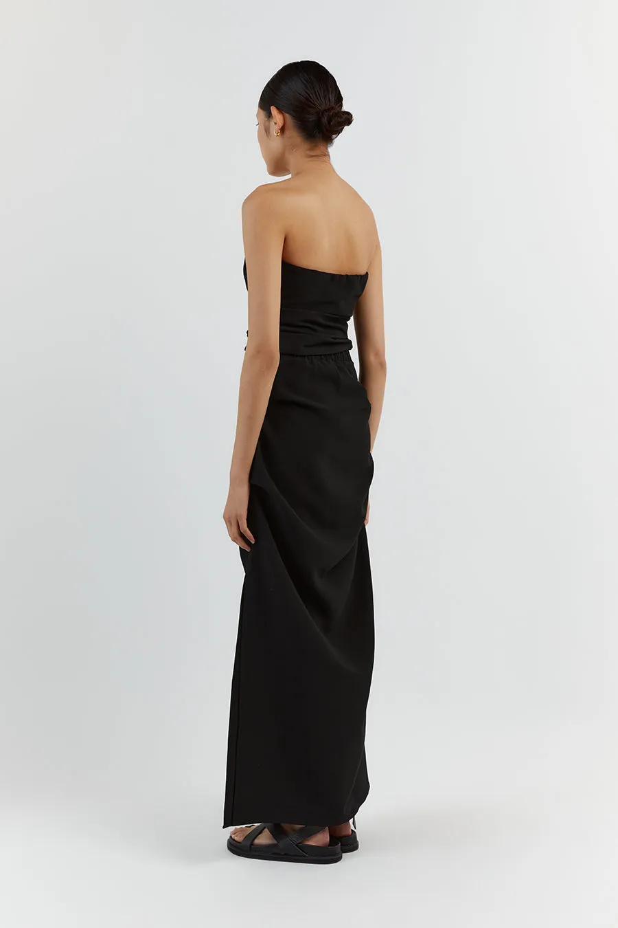 NILE BLACK ROUCHED MAXI SKIRT sold by Dissh product image thumbnail 4