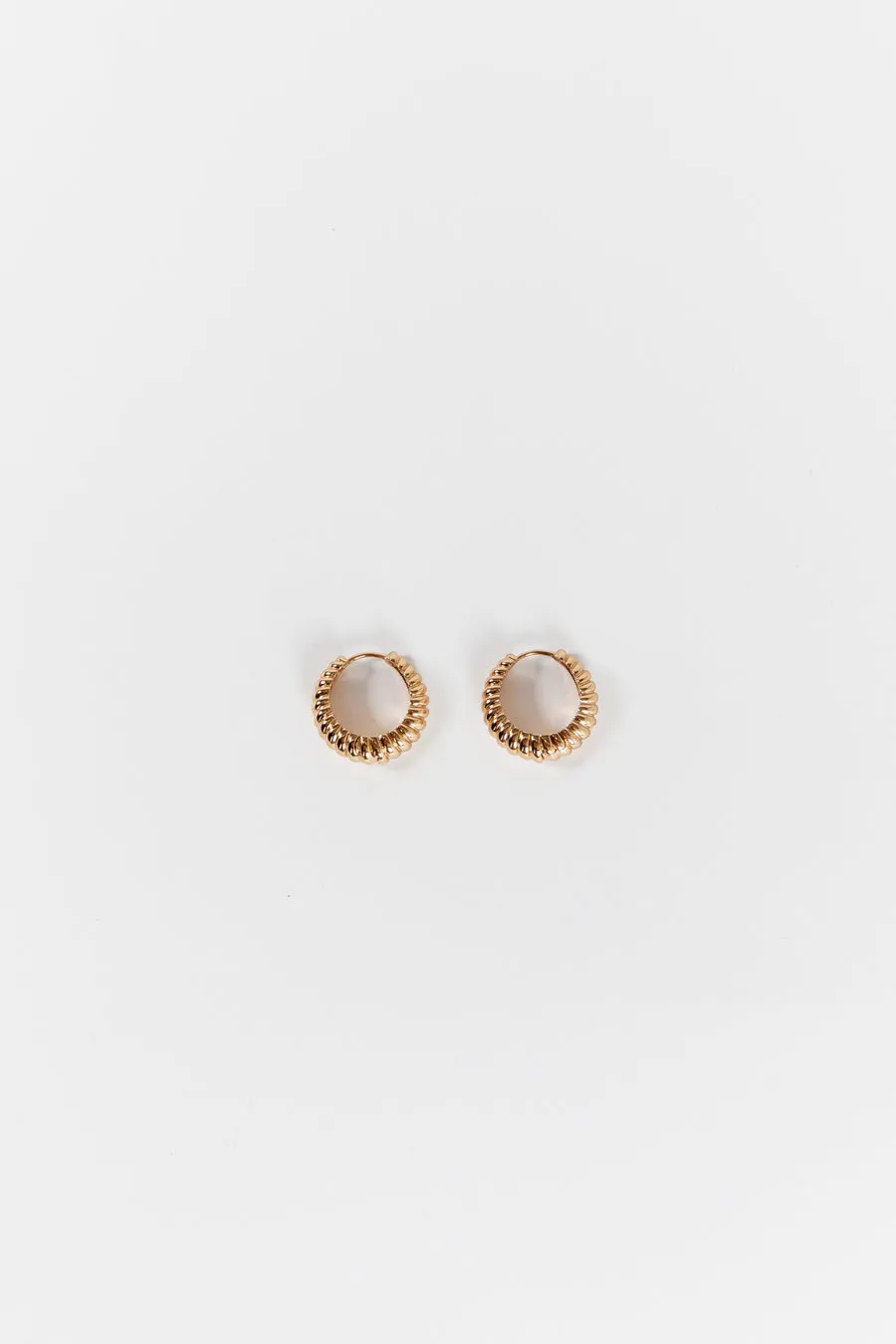 LUV AJ RIDGED MARABELLA GOLD HOOP EARRINGS sold by Dissh product image thumbnail 3