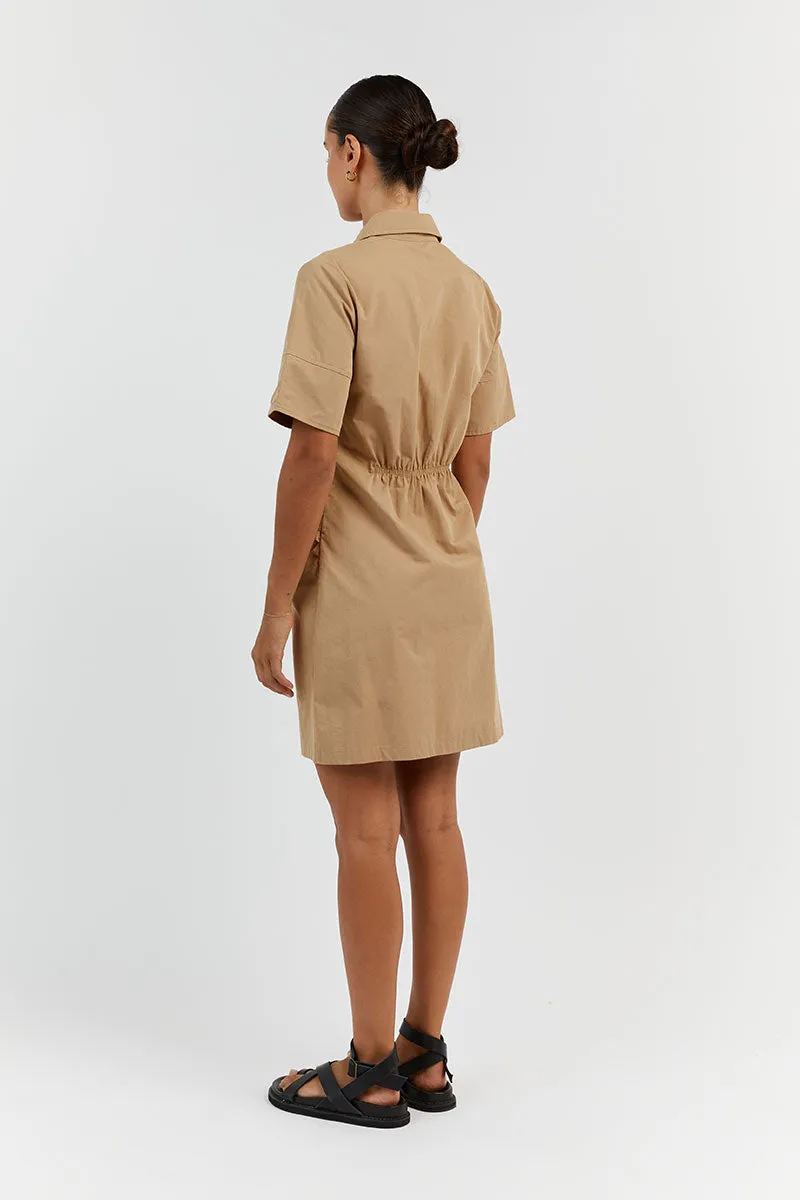 ALLISON WHEAT COTTON MINI DRESS sold by Dissh product image thumbnail 4