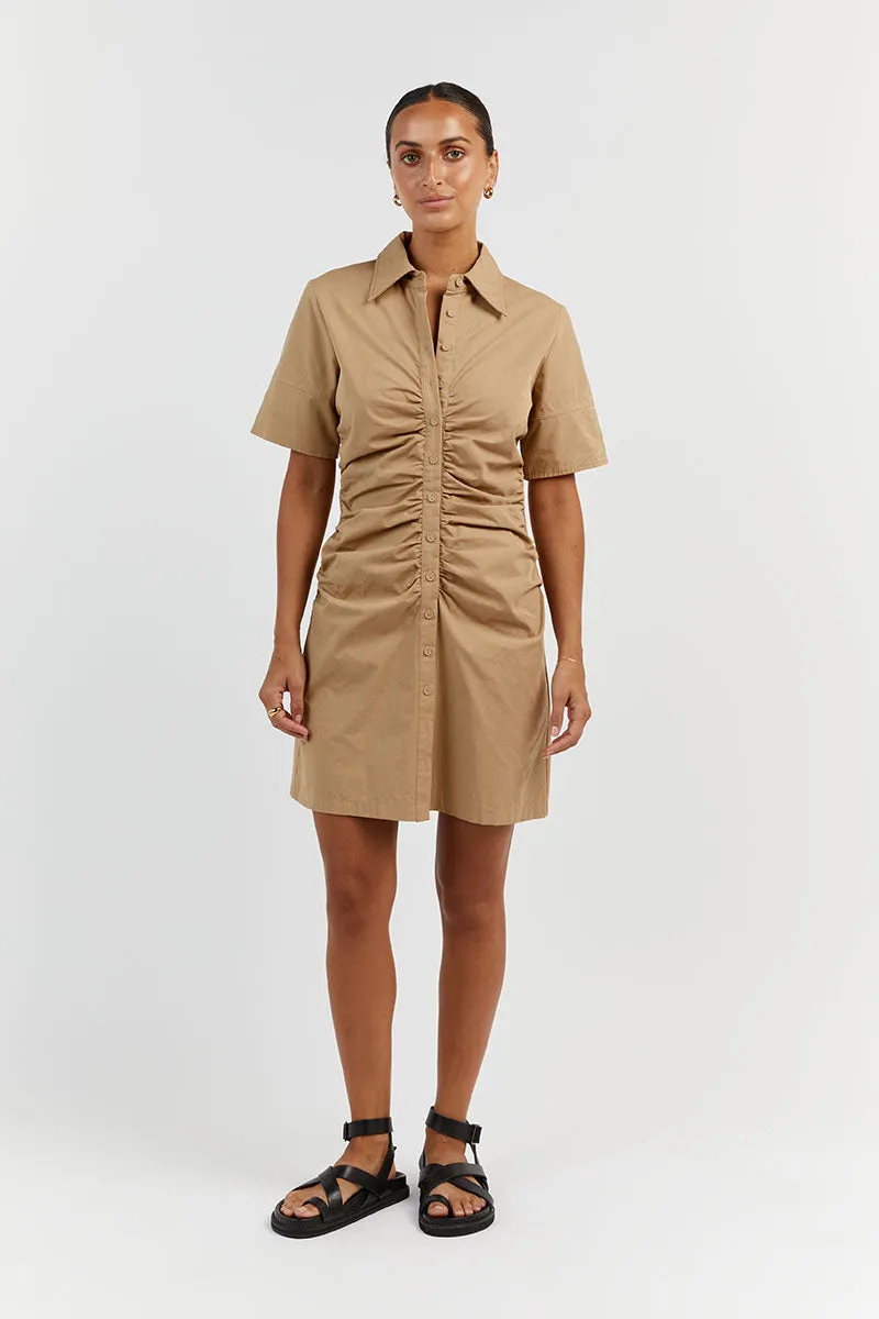 ALLISON WHEAT COTTON MINI DRESS sold by Dissh product image thumbnail 2