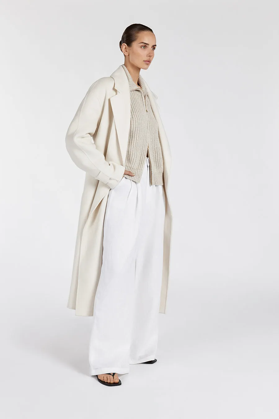 MILES CREAM OVERSIZED WOOL WRAP COAT sold by Dissh product image thumbnail 3