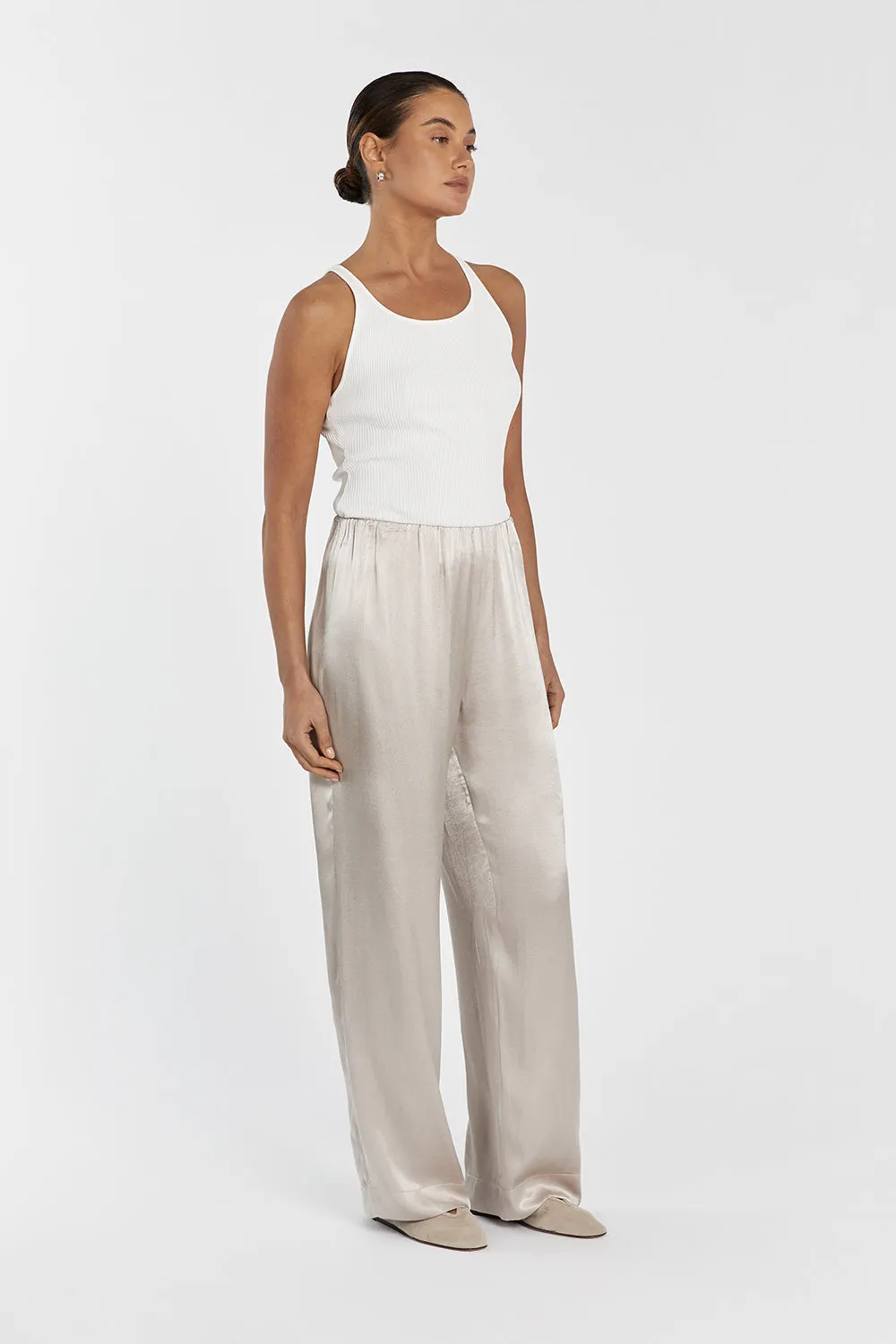 EVE CHALK SATIN PANT sold by Dissh product image thumbnail 4