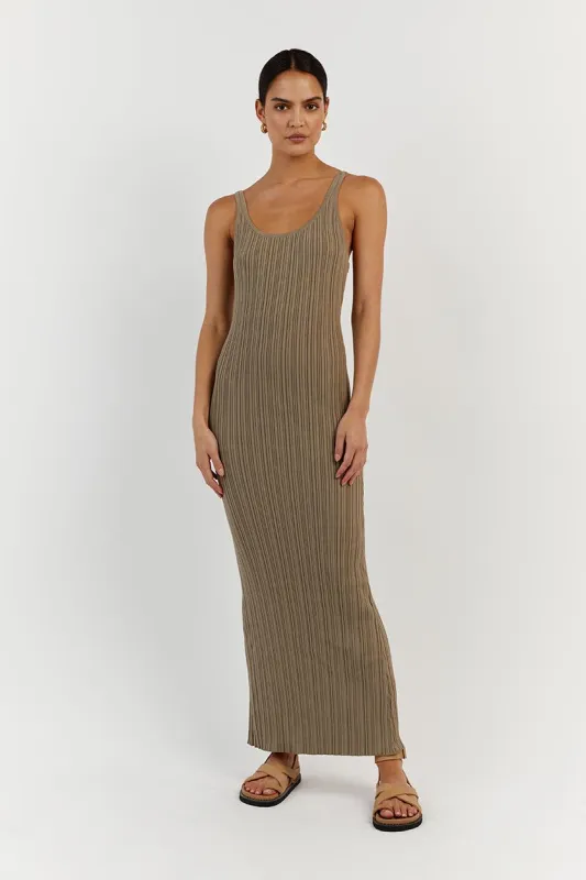 SIENNA MOSS SCOOP MIDI DRESS made by Dissh