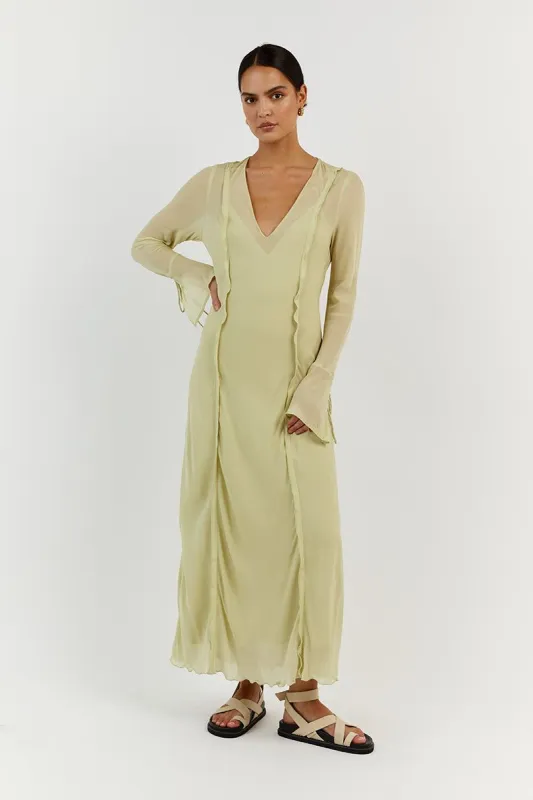 BOWIE LIME SHEER DRESS sold by Dissh