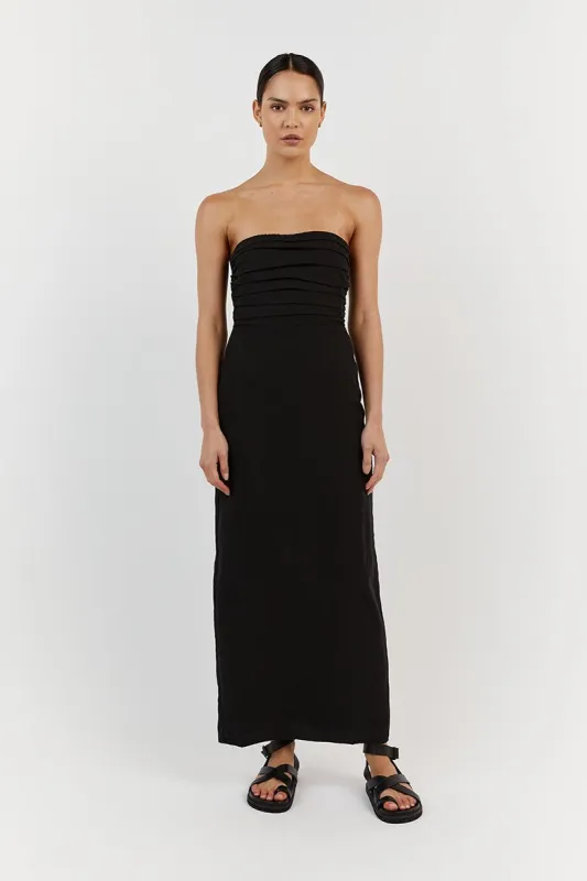 SHELBY BLACK MIDI DRESS sold by Dissh