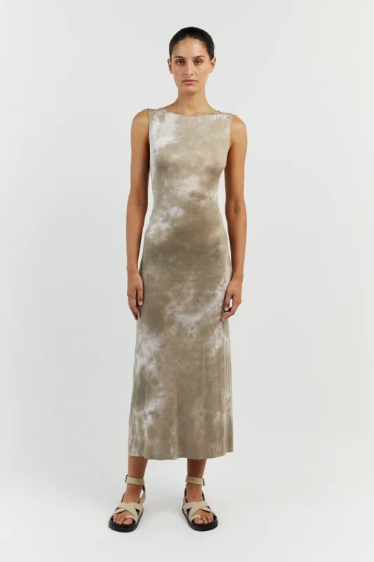 CASPER MOSS TIE DYE MIDI DRESS sold by Dissh