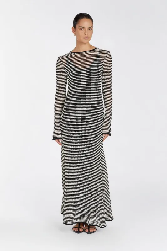 NATE BLACK SLEEVED MAXI DRESS sold by Dissh