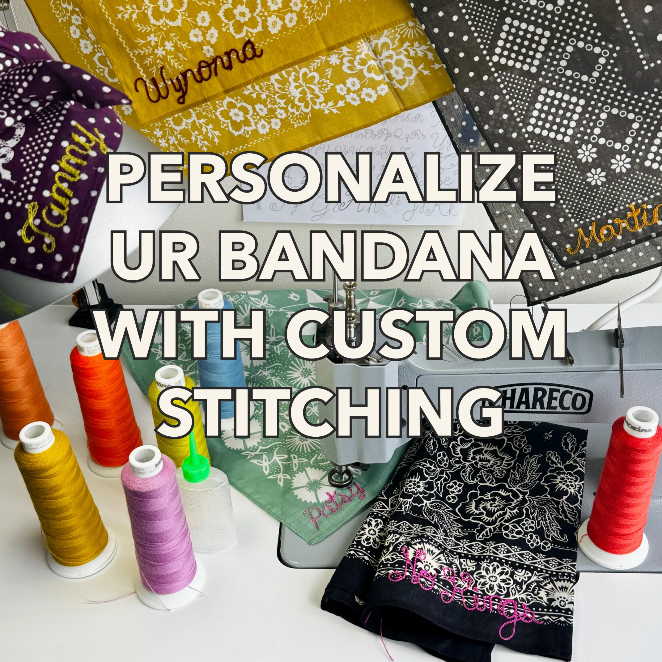 Embroidered Cotton Bandana | Chartreuse sold by Last Chance Textiles product image thumbnail 4