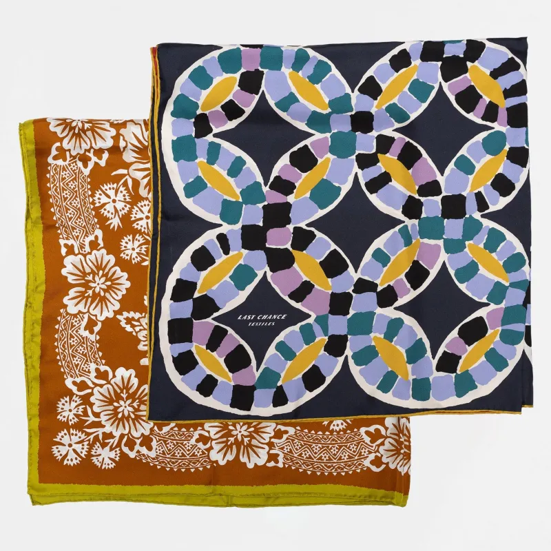 Bundle: 2 Large Silk Twill Scarves sold by Last Chance Textiles