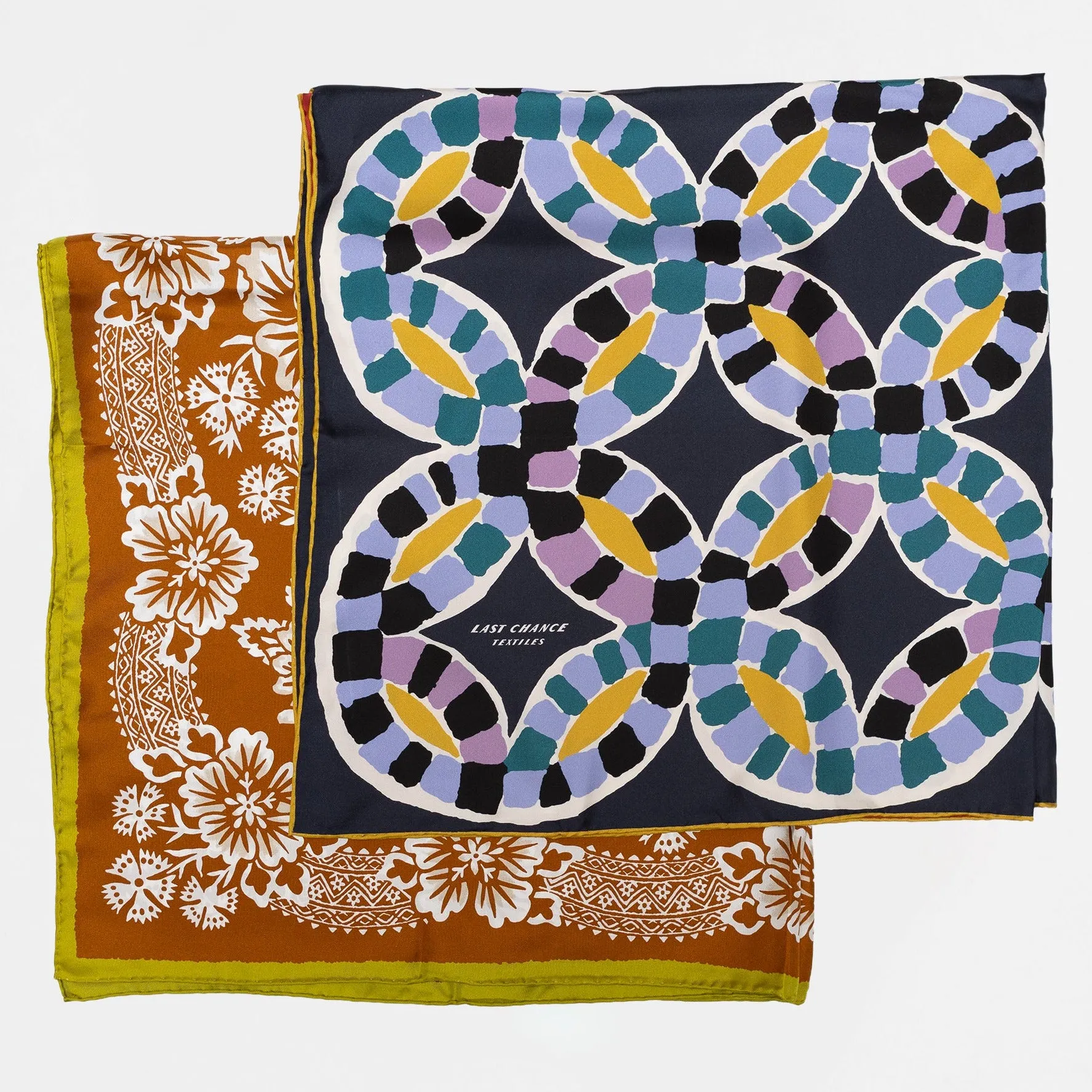 Bundle: 2 Large Silk Twill Scarves sold by Last Chance Textiles