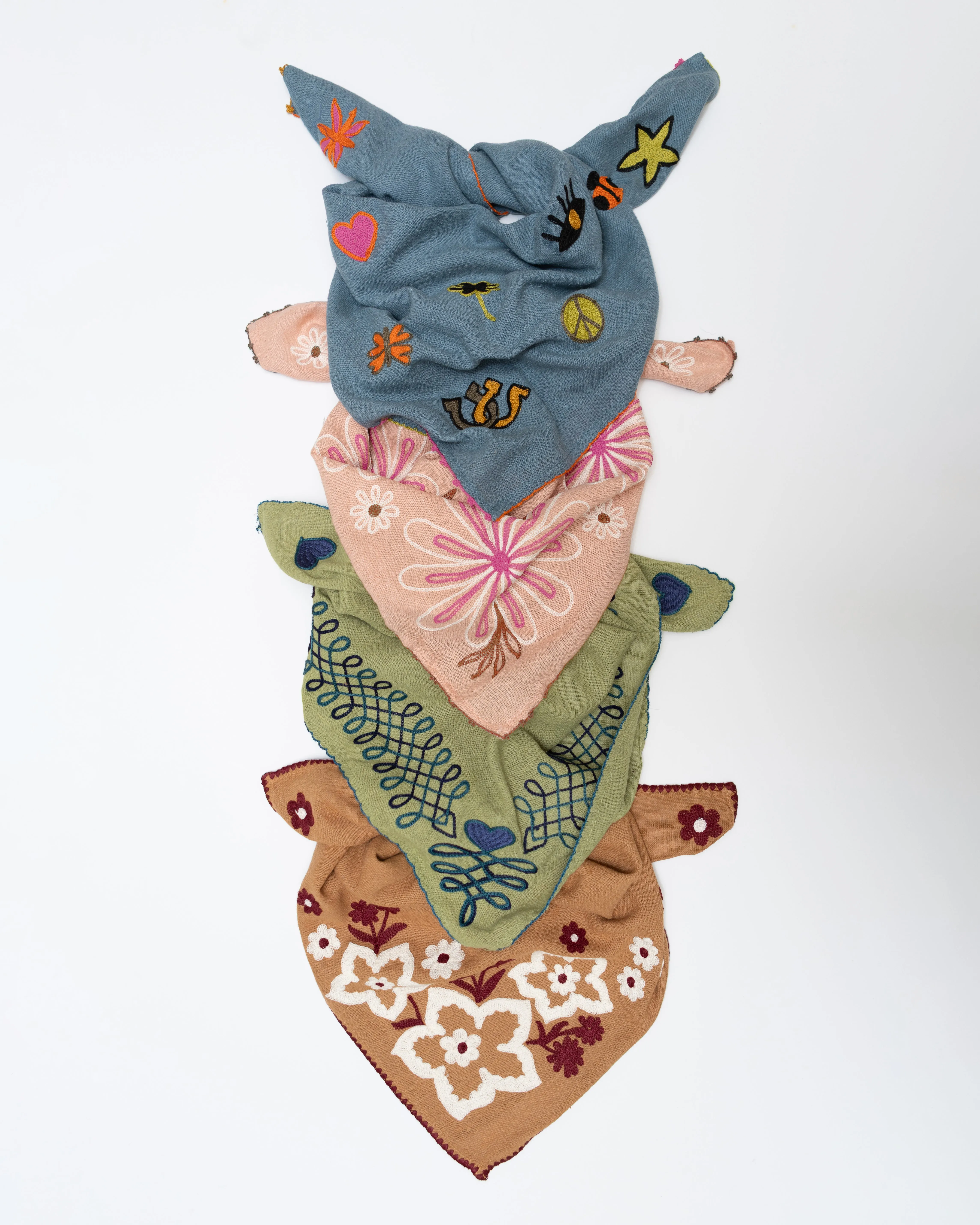 Chainstitch Silk Noil Bandana | Caramel Field sold by Last Chance Textiles product image thumbnail 4