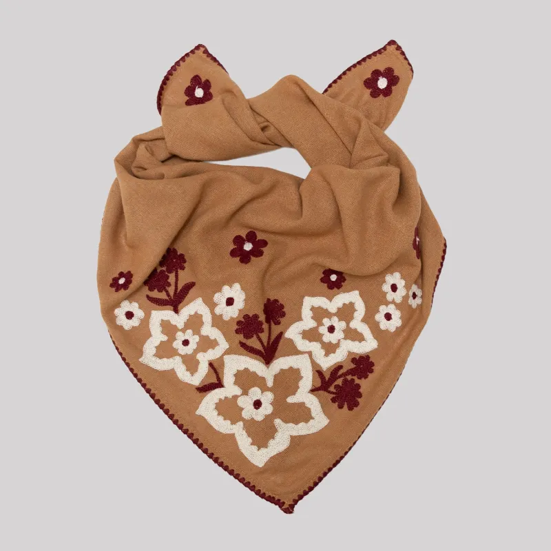 Chainstitch Silk Noil Bandana  | Caramel Field sold by Last Chance Textiles