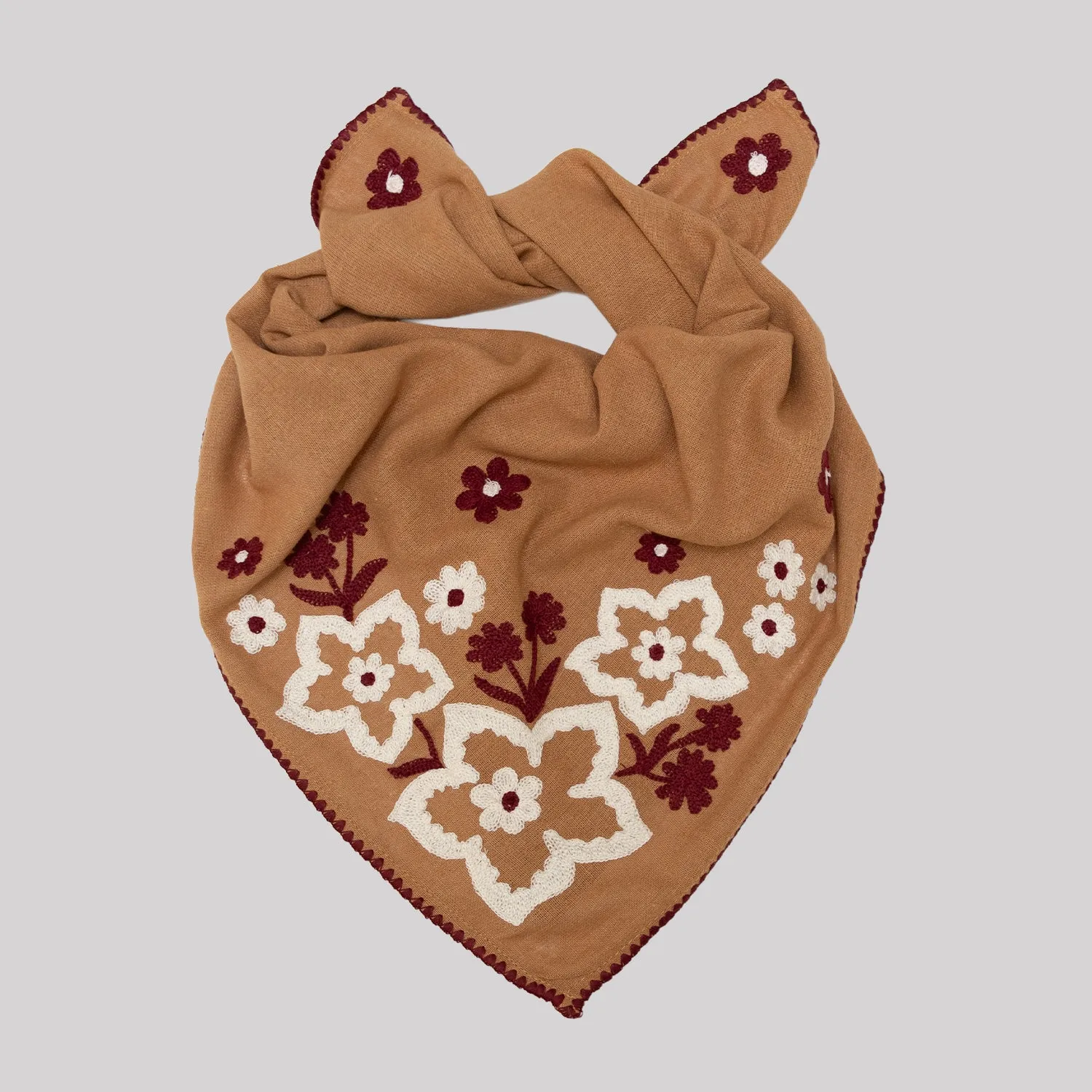 Chainstitch Silk Noil Bandana | Caramel Field sold by Last Chance Textiles
