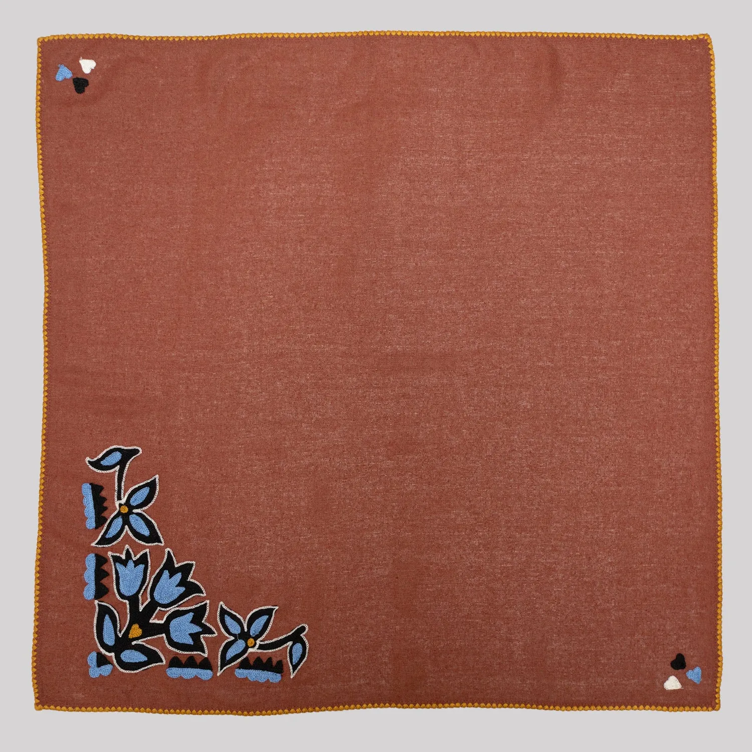 Chainstitch Silk Noil Bandana | Redwood Tulips sold by Last Chance Textiles product image thumbnail 4