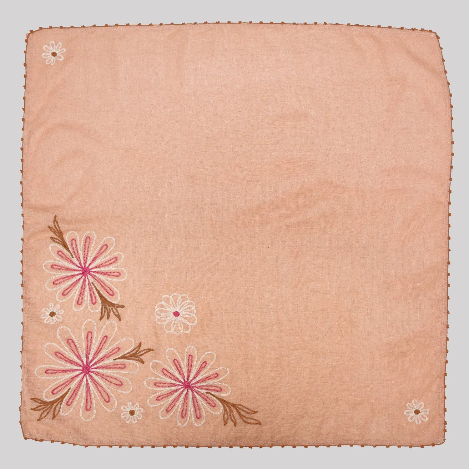 Chainstitch Silk Noil Bandana | Ash Pink Daisies sold by Last Chance Textiles product image thumbnail 5