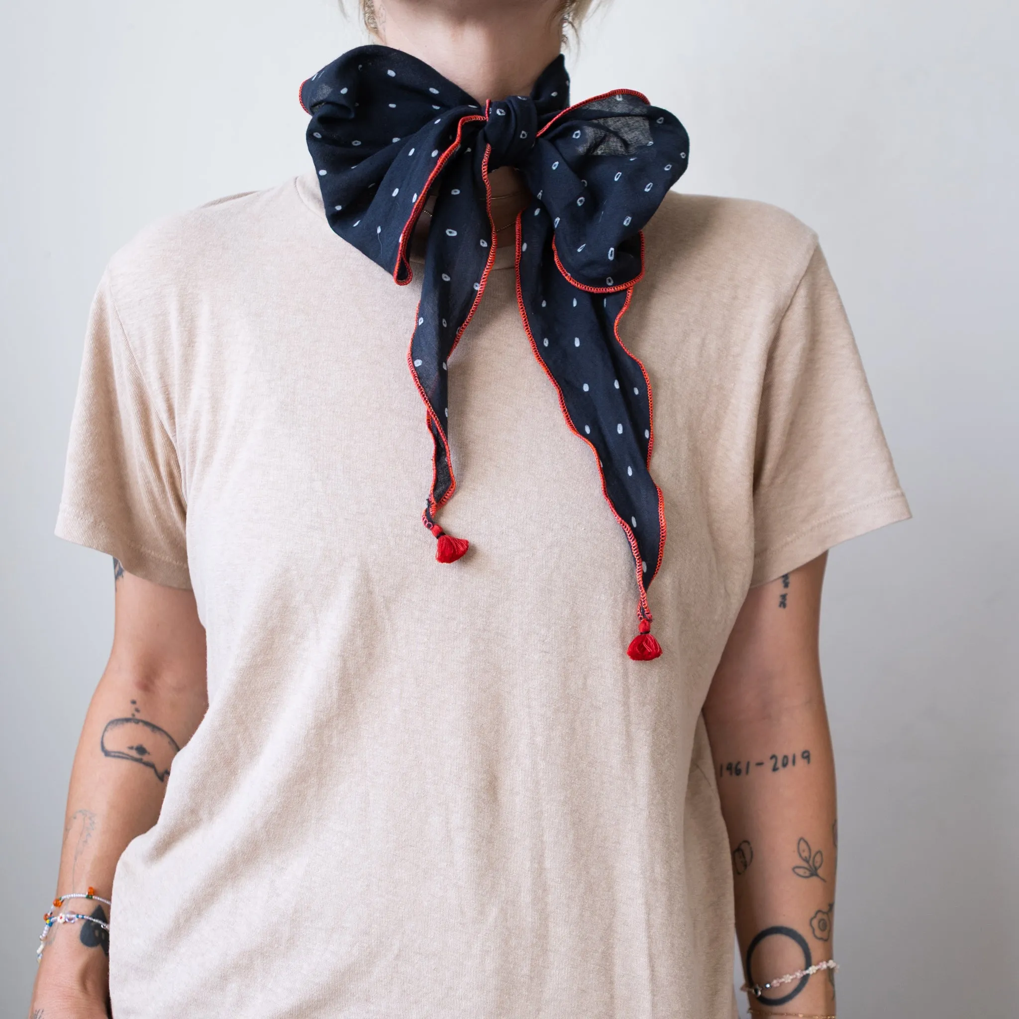 The OG Polka Dot Scarf | Black (PRE-ORDER APRIL DELIVERY) sold by Last Chance Textiles product image thumbnail 3