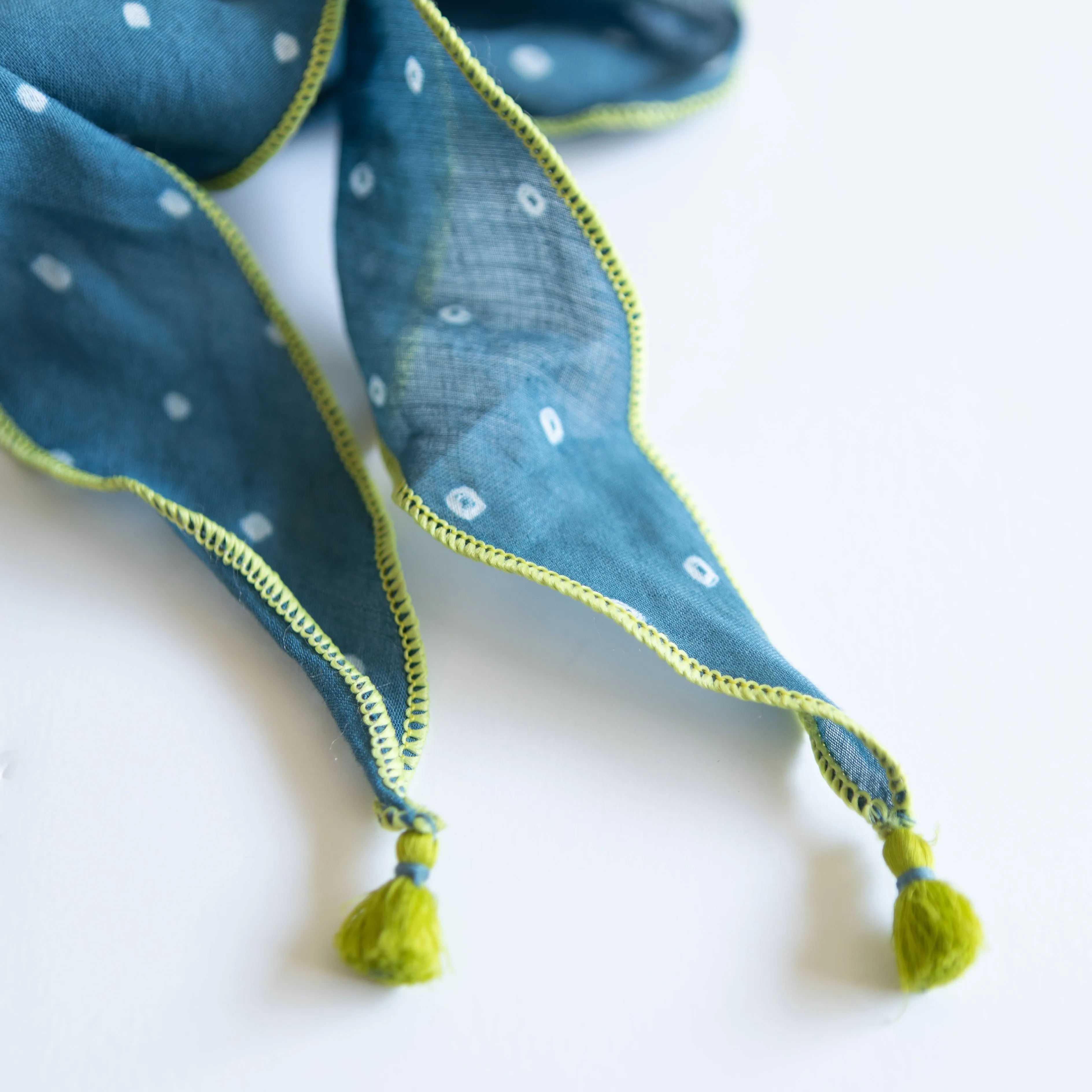The OG Polka Dot Scarf | Woad Blue (PRE-ORDER APRIL DELIVERY) sold by Last Chance Textiles product image thumbnail 2