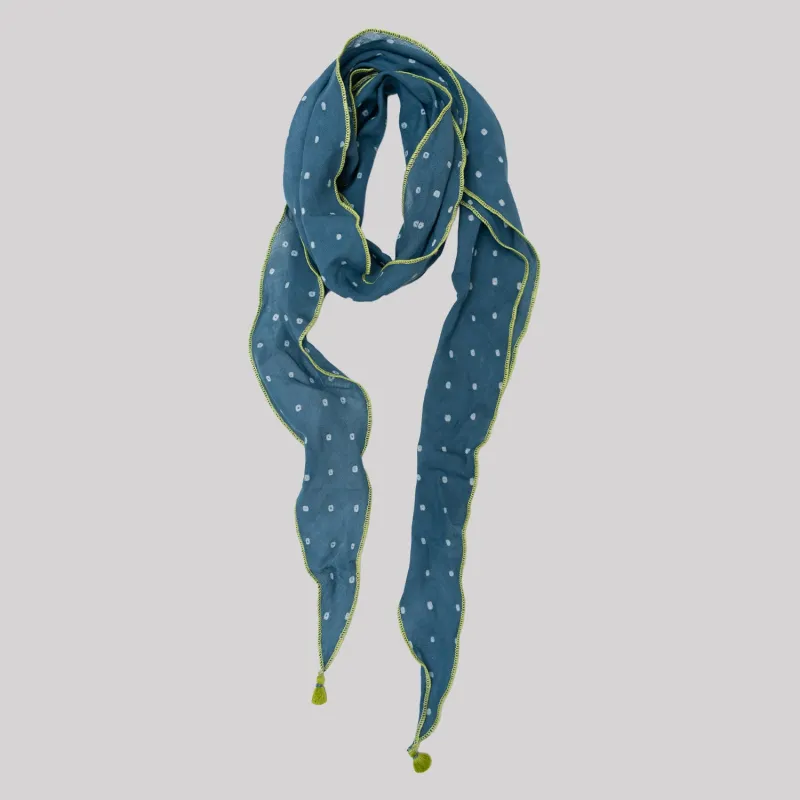 The OG Polka Dot Scarf | Woad Blue (PRE-ORDER APRIL DELIVERY) sold by Last Chance Textiles