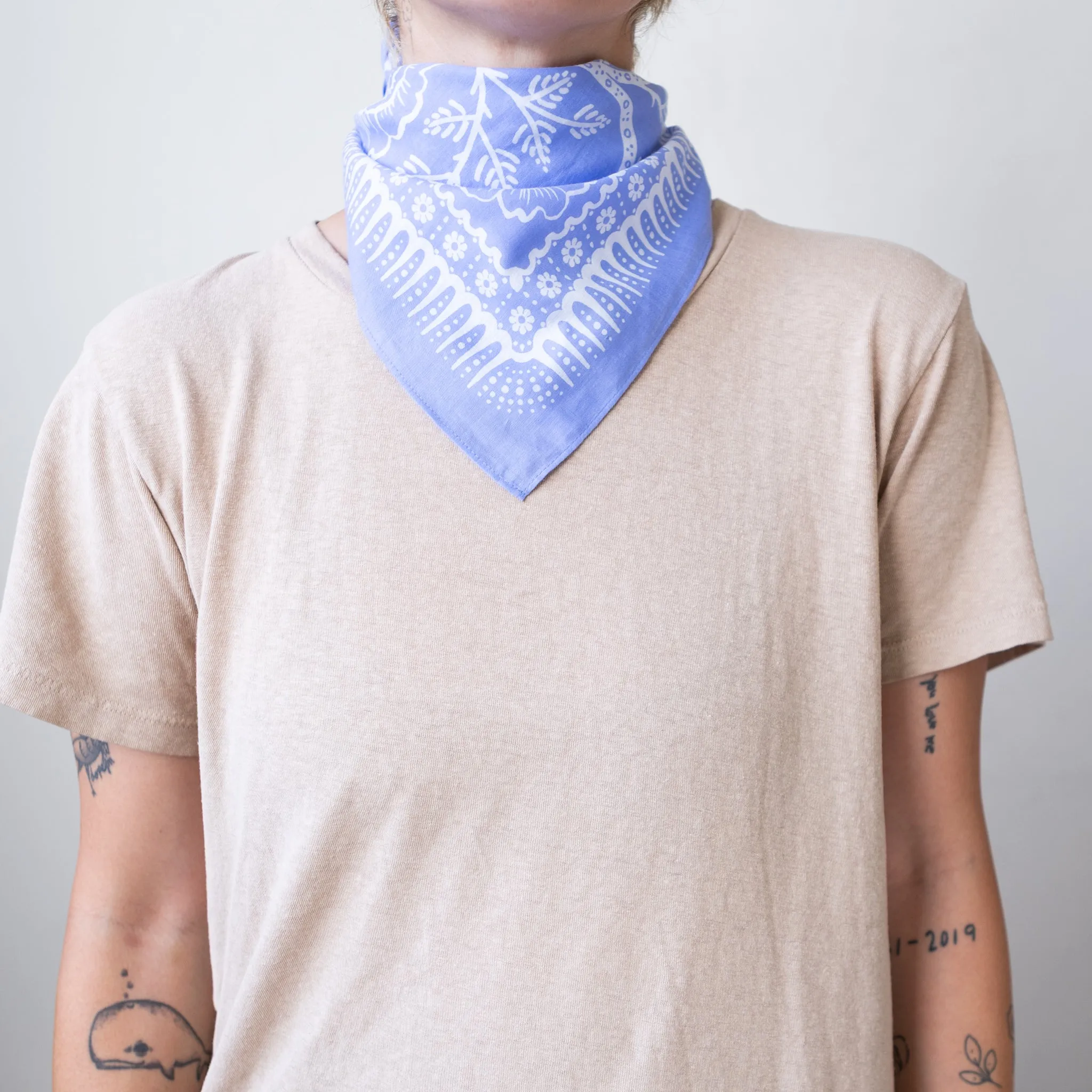 Cotton Ramble Bandana | Periwinkle (PRE-ORDER FEBRUARY DELIVERY) sold by Last Chance Textiles product image thumbnail 3
