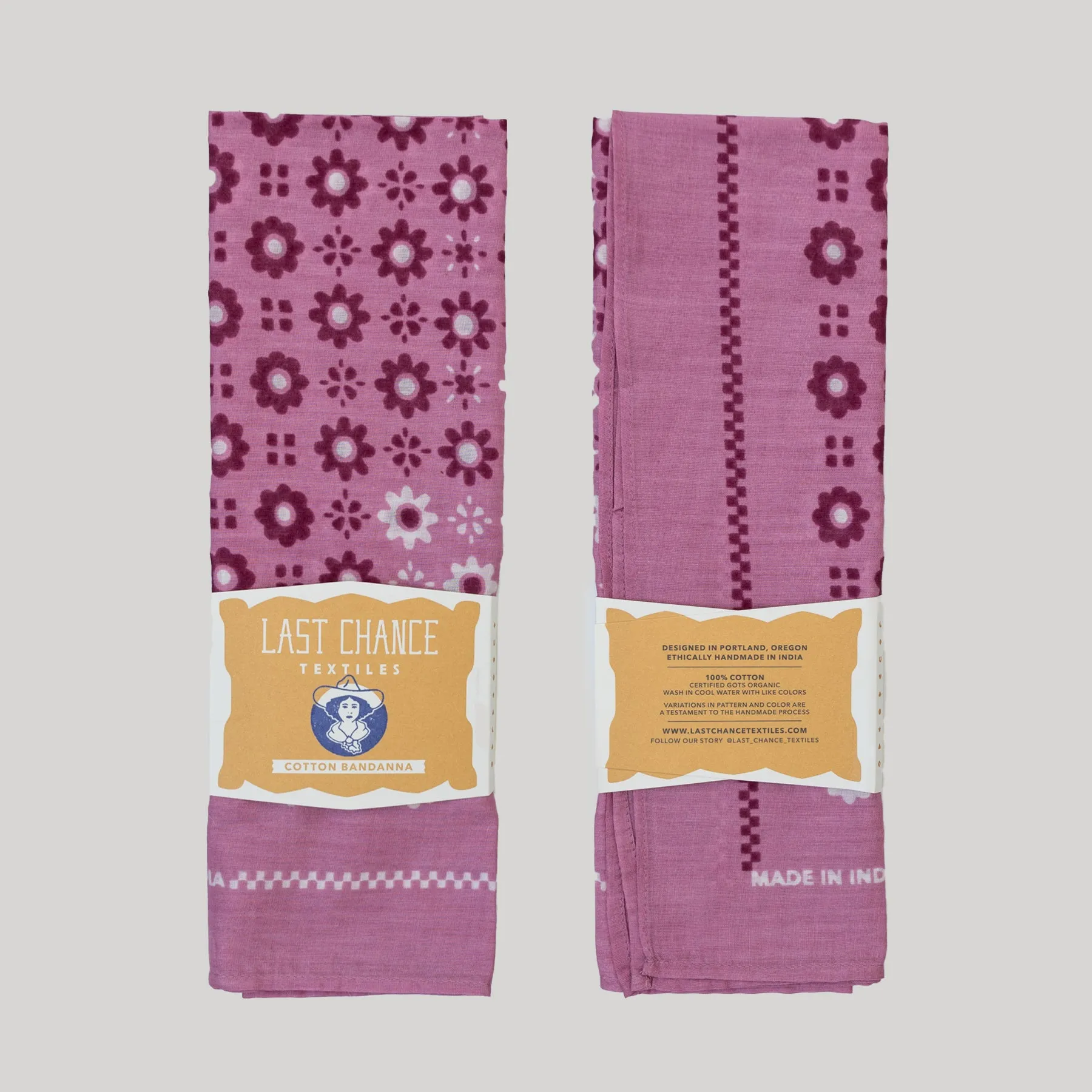 Cotton Switcheroo Bandana | Sorbet sold by Last Chance Textiles product image thumbnail 3