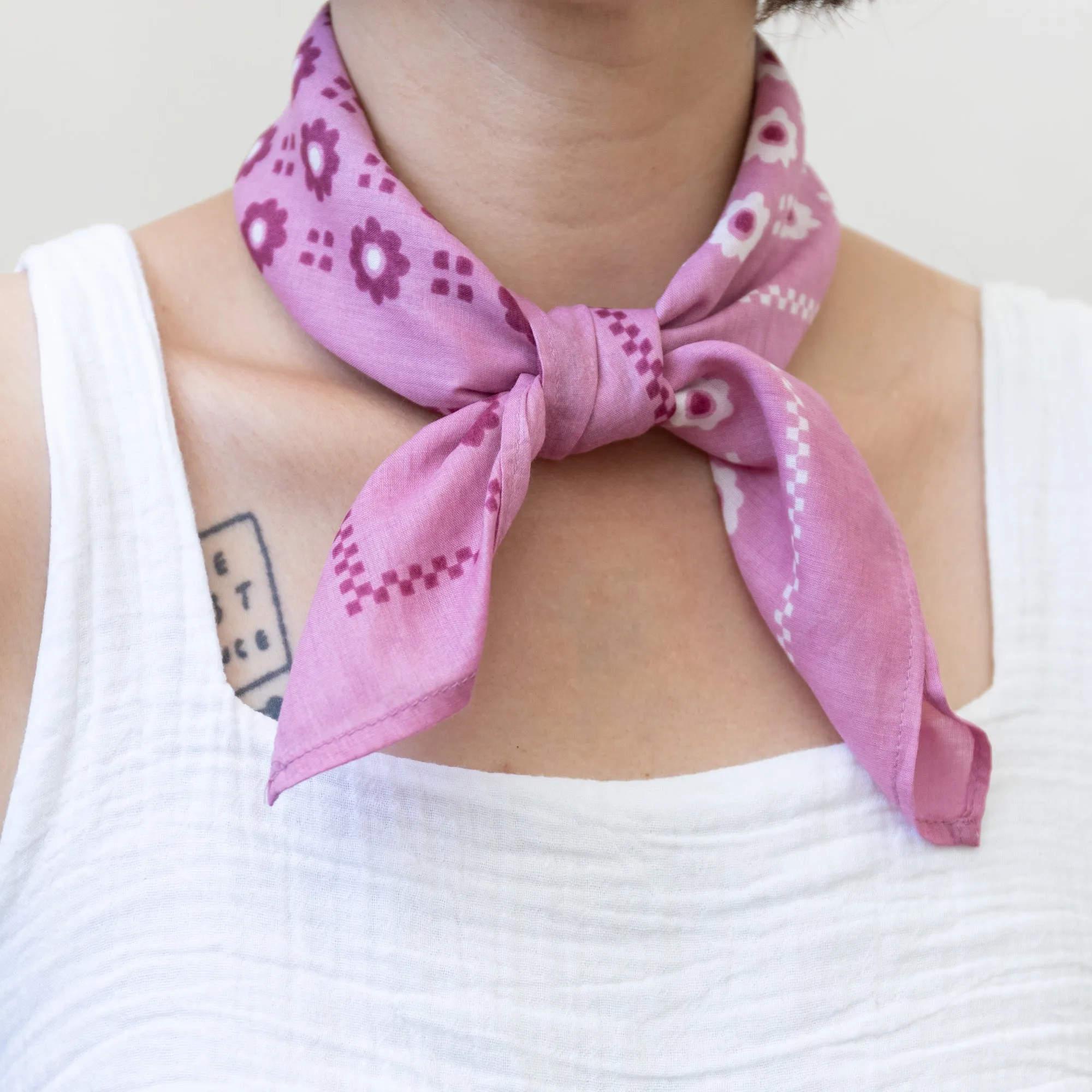 Cotton Switcheroo Bandana | Sorbet sold by Last Chance Textiles product image thumbnail 4