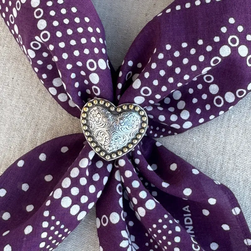Concho Scarf Slide | Vintage Heart made by Last Chance Textiles