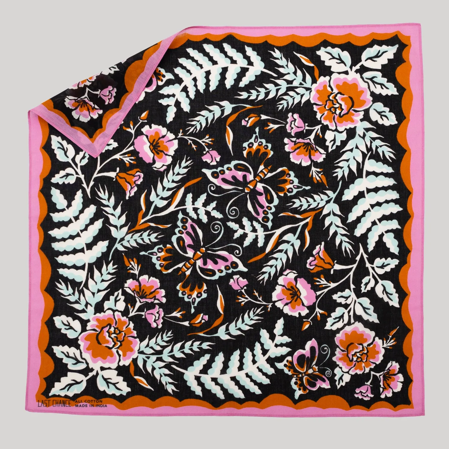 Cotton Wildwood Bandana | Licorice sold by Last Chance Textiles