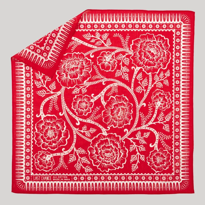 Cotton Ramble Bandana | Red Hot sold by Last Chance Textiles