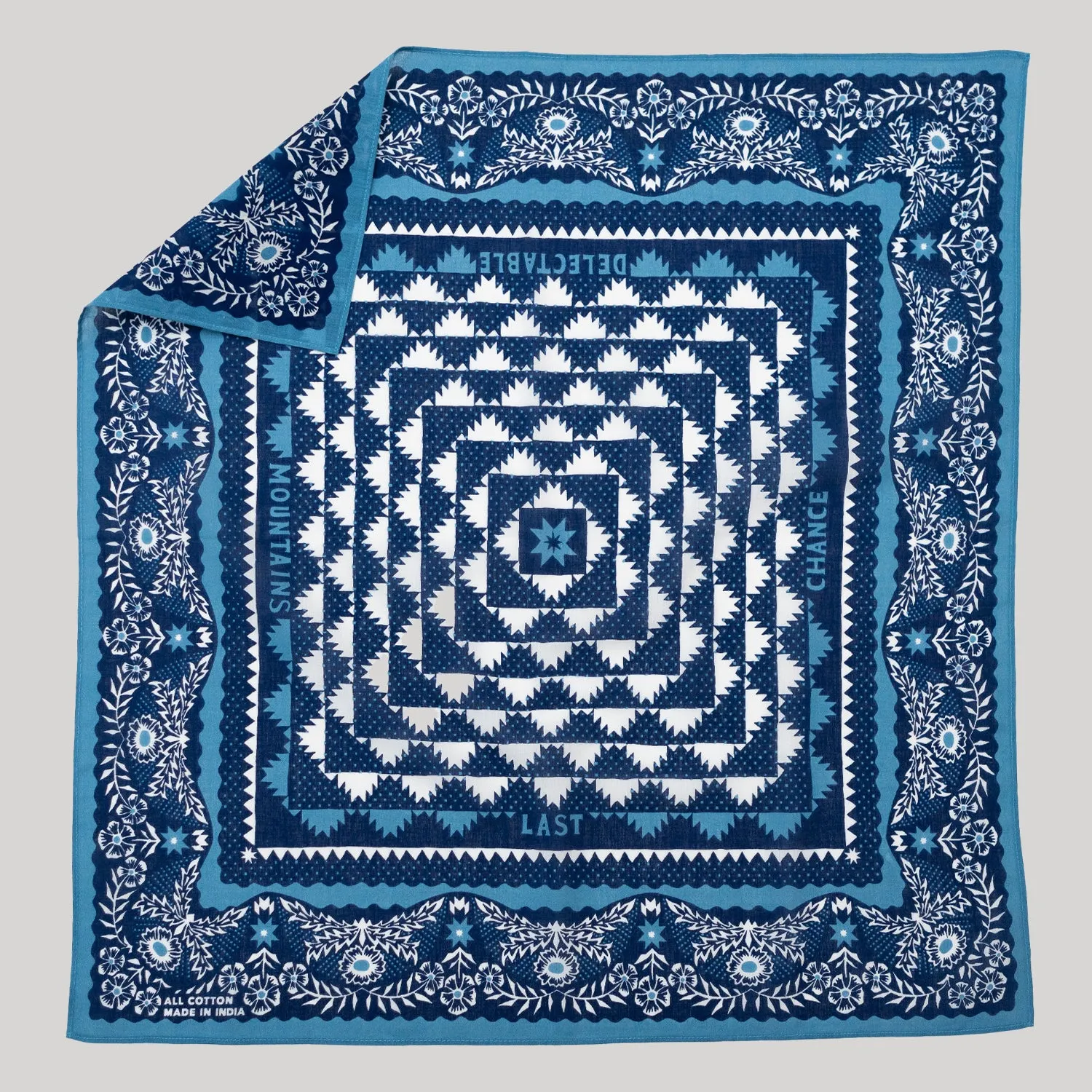 Cotton Mountains Bandana | Navy sold by Last Chance Textiles
