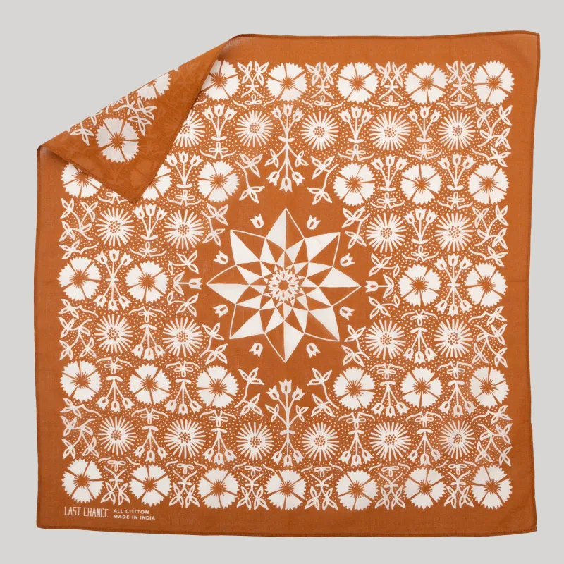 Cotton Aster Bandana | Tobacco sold by Last Chance Textiles