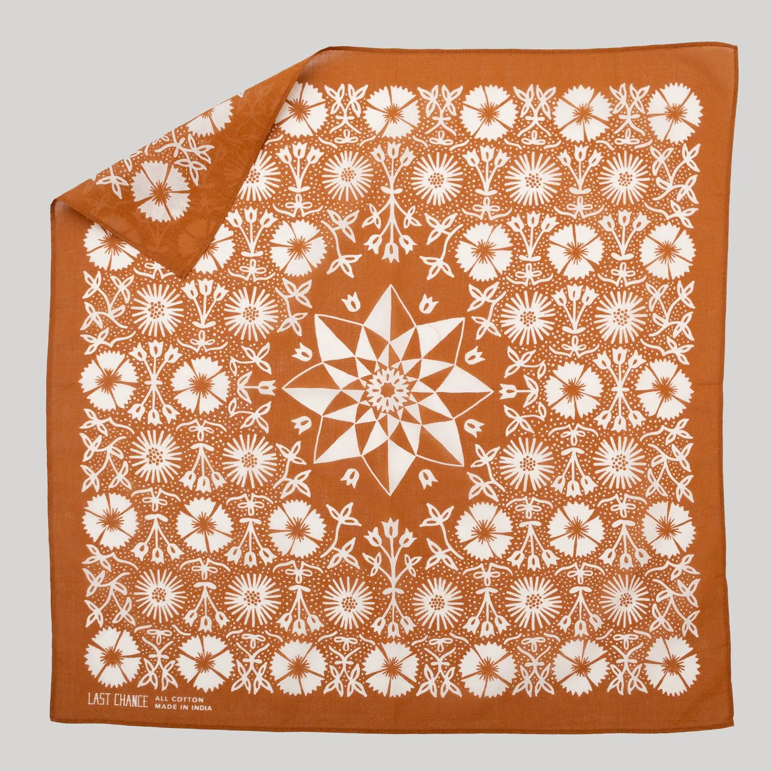 Cotton Aster Bandana | Tobacco sold by Last Chance Textiles