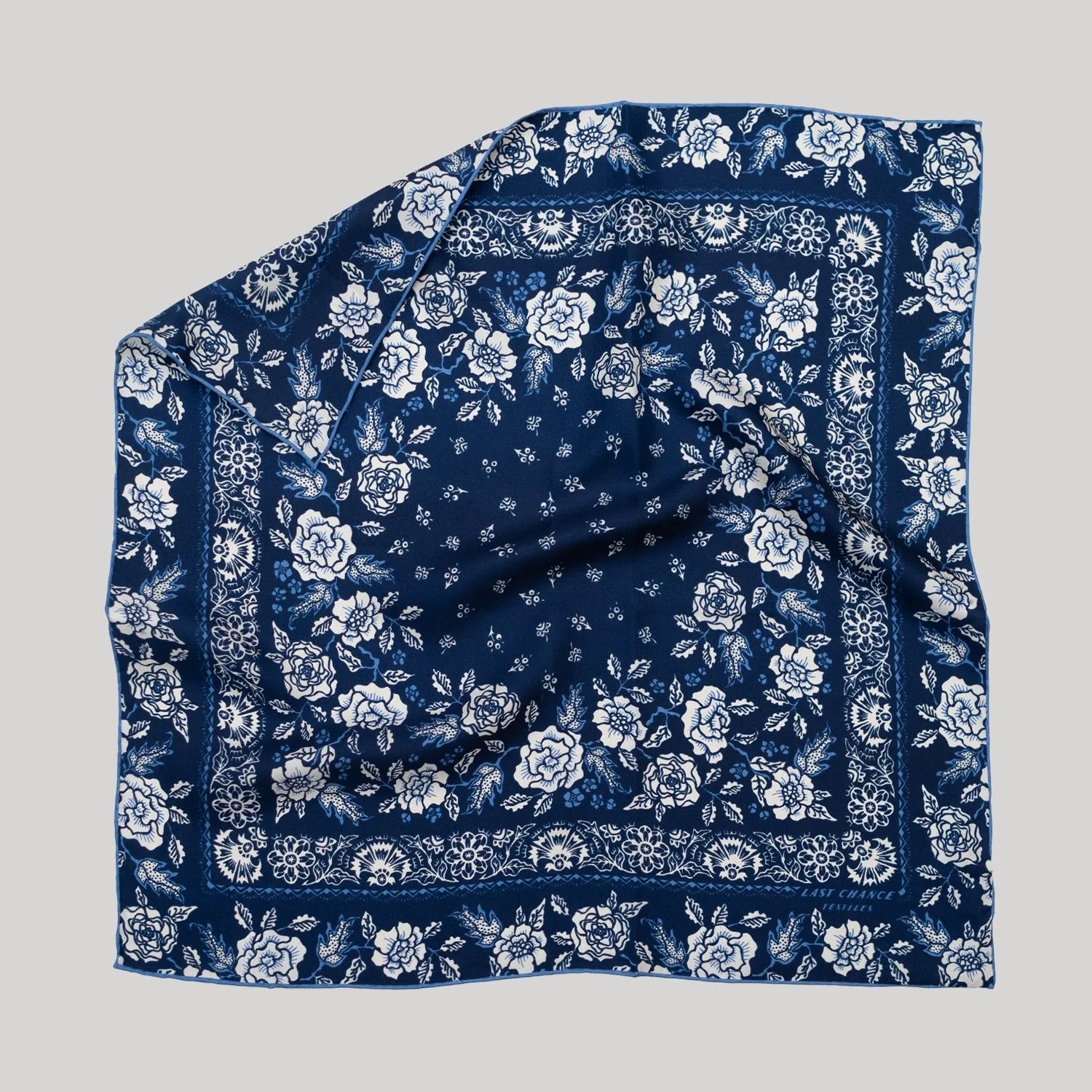 Silk Twill Scarf - Rosey in Navy sold by Last Chance Textiles product image thumbnail 4