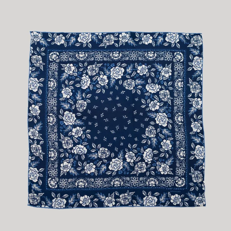 Silk Twill Scarf - Rosey in Navy sold by Last Chance Textiles