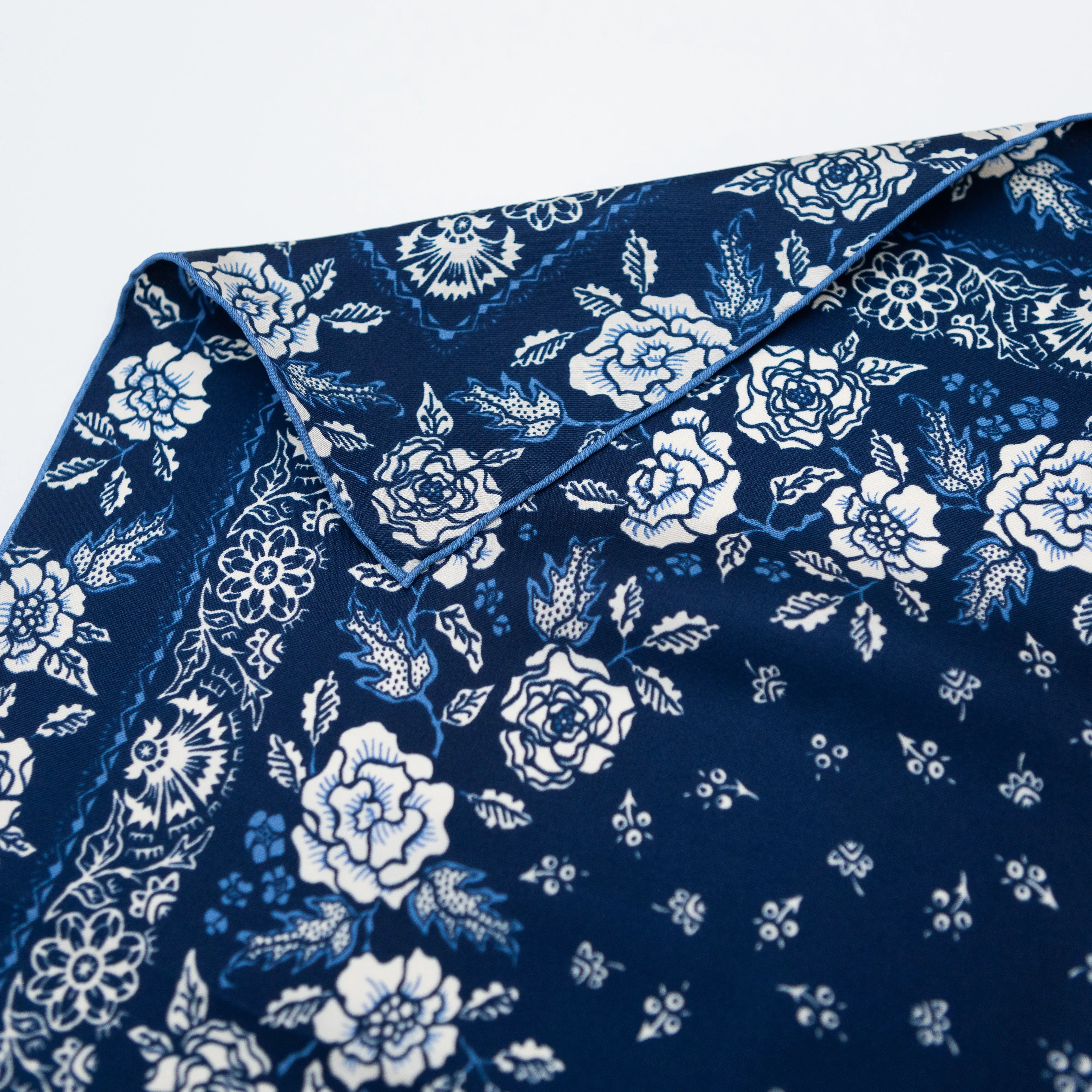 Silk Twill Scarf - Rosey in Navy sold by Last Chance Textiles product image thumbnail 3