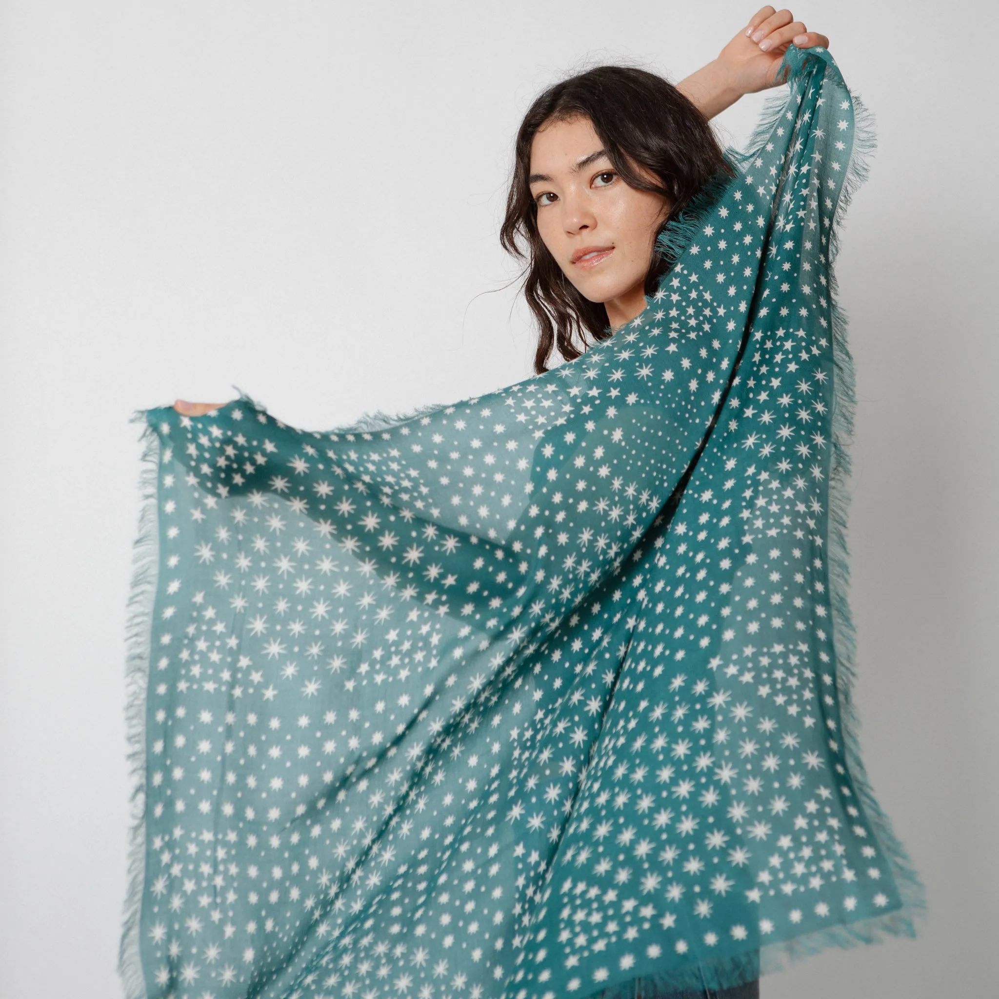 Big Honcho Bandana - Starry in Teal sold by Last Chance Textiles product image thumbnail 4