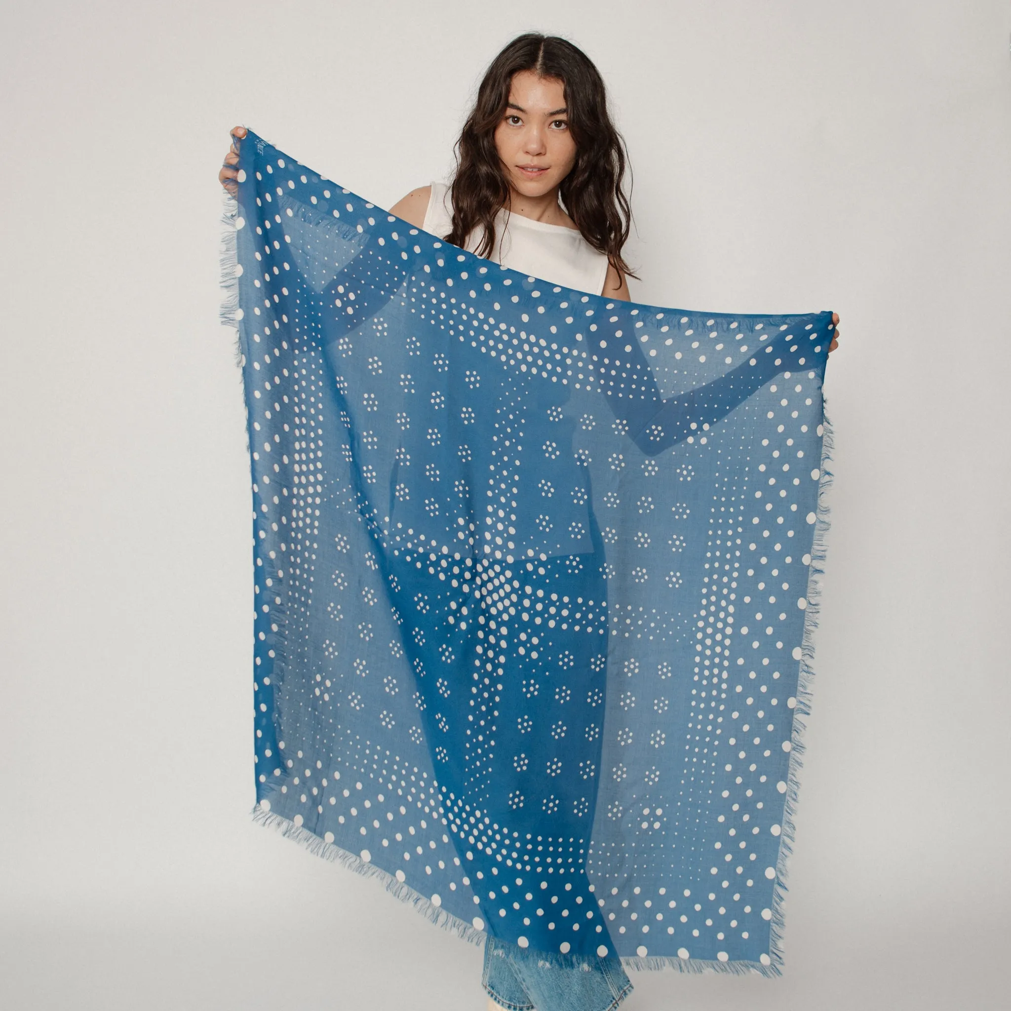 Big Honcho Bandana - Dot in Azure sold by Last Chance Textiles product image thumbnail 2