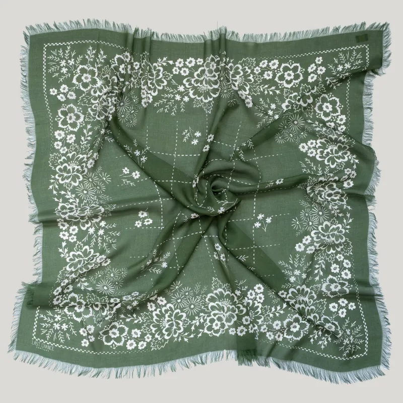 Big Honcho Bandana - Field in Olive sold by Last Chance Textiles
