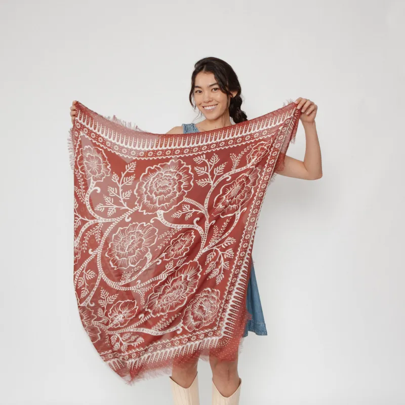 Big Honcho Bandana - Ramble in Brick sold by Last Chance Textiles